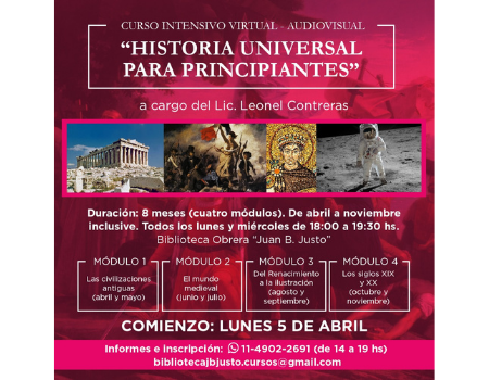 Cursos de la Biblioteca Obrera “Juan B. Justo”